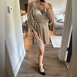 NWT Super Soft Velvet Cold Shoulder Dress